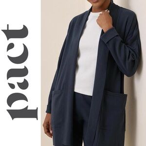 NWT Pact Midnight Blue Airplane Cardigan 100% Organic Cotton Size M/L